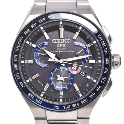 セイコー SEIKO 8X53-0AX0-2 アストロン デイデイト ネイビー ソーラー GPS衛星電波 メンズ 箱付き 腕時計 G#147563