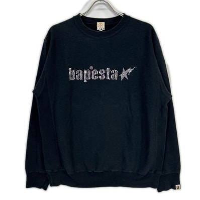アベイシングエイプ ブラック スワロフスキー ロゴ トレーナー M