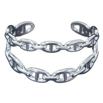 HERMES エルメス バングル ブレスレット シェーヌダンクル アンシェネ ダブル #SH シルバー シルバー925 (SV925 Ag925) 新品