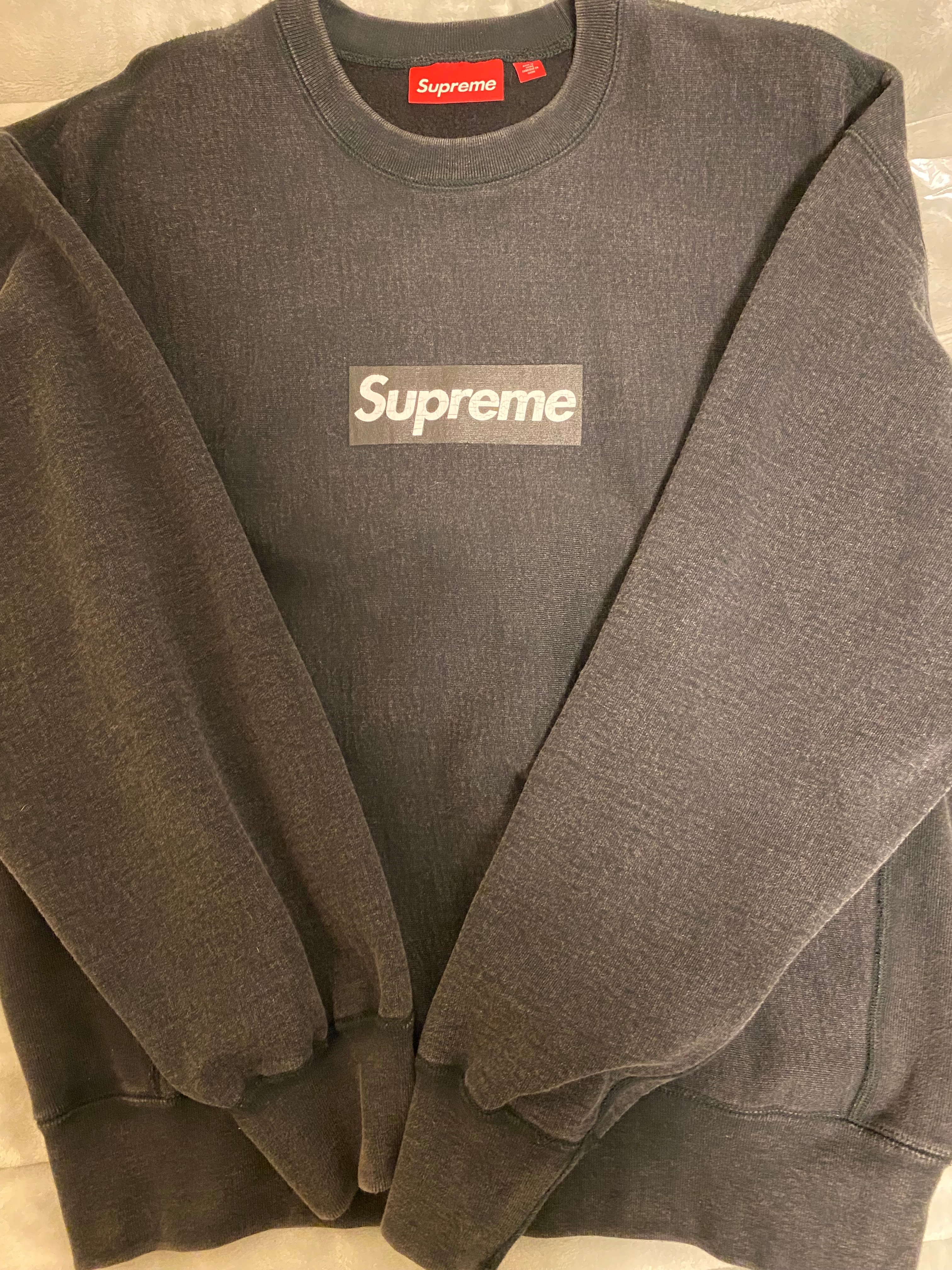 Supreme Washed Box Logo Crewneck "Black"