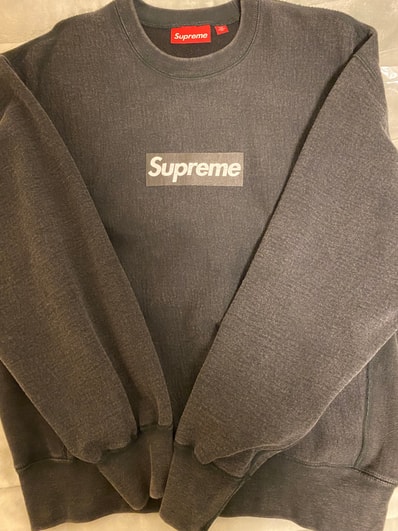 Supreme Washed Box Logo Crewneck "Black"