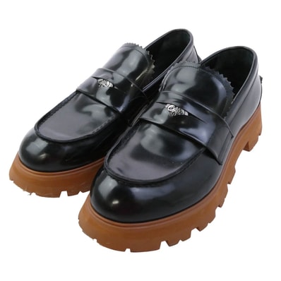 Alexander McQueen アレキサンダーマックイーン その他靴 Wander Loafer ワンダー チャンキーソール コインローファー レザー シューズ ブラック系 43【中古】
