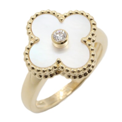 ヴァンクリーフ&アーペル Van Cleef & Arpels ヴィンテージアルハンブラ マザオブパール 1PD リング リング・指輪 ジュエリー K18(イエローゴールド) ダイヤモンド マザーオブパール レディース ゴールド系