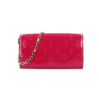 ルイヴィトン ポルトフォイユサラ チェーン ヴェルニ 長財布 モノグラムヴェルニ M90087 レディース LOUIS VUITTON 中古