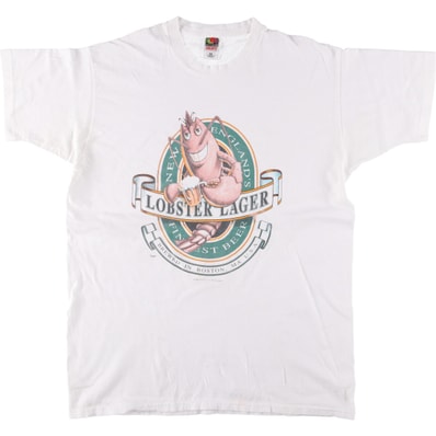 古着 90年代 フルーツオブザルーム FRUIT OF THE LOOM Lobster Lager ロブスターラガー アドバタイジングTシャツ USA製 メンズXL相当 ヴィンテージ/eaa567557
