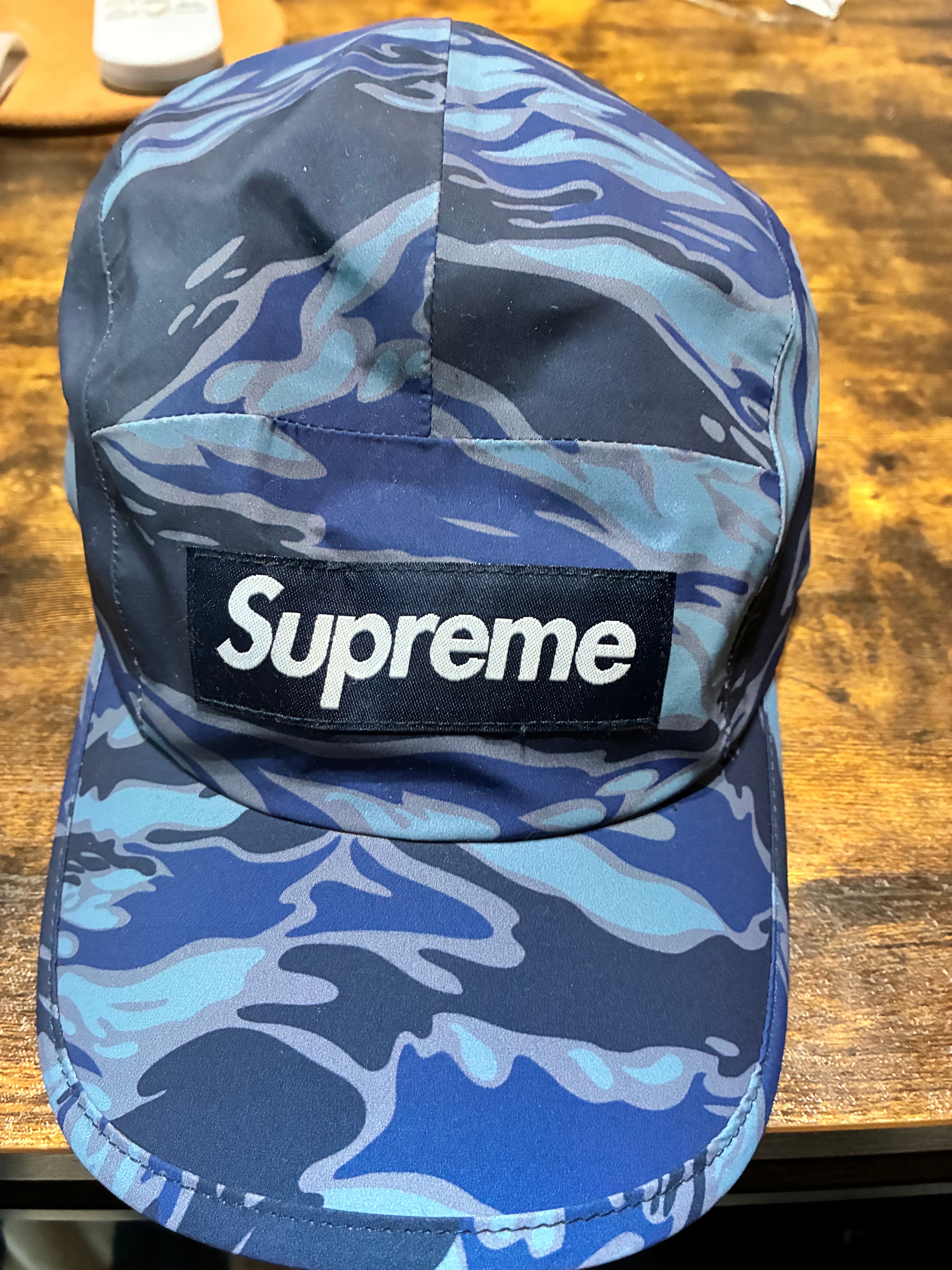 Supreme Tiger Camo Reflective Camp Cap "Blue"