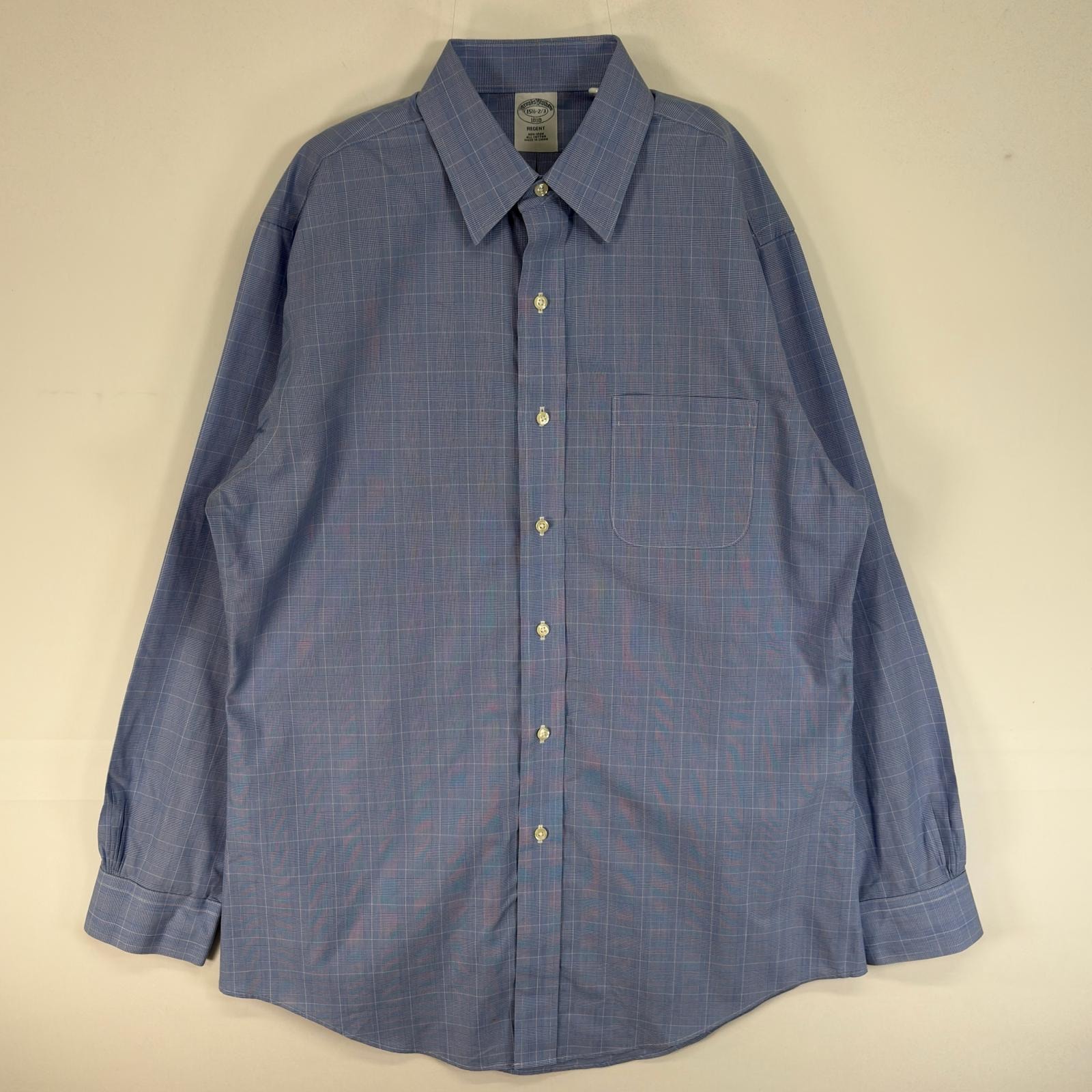 古着 ブルックスブラザーズ Brooks Brothers 長袖シャツ 胸ポケ REGENT M  ブルー系 チェック メンズ