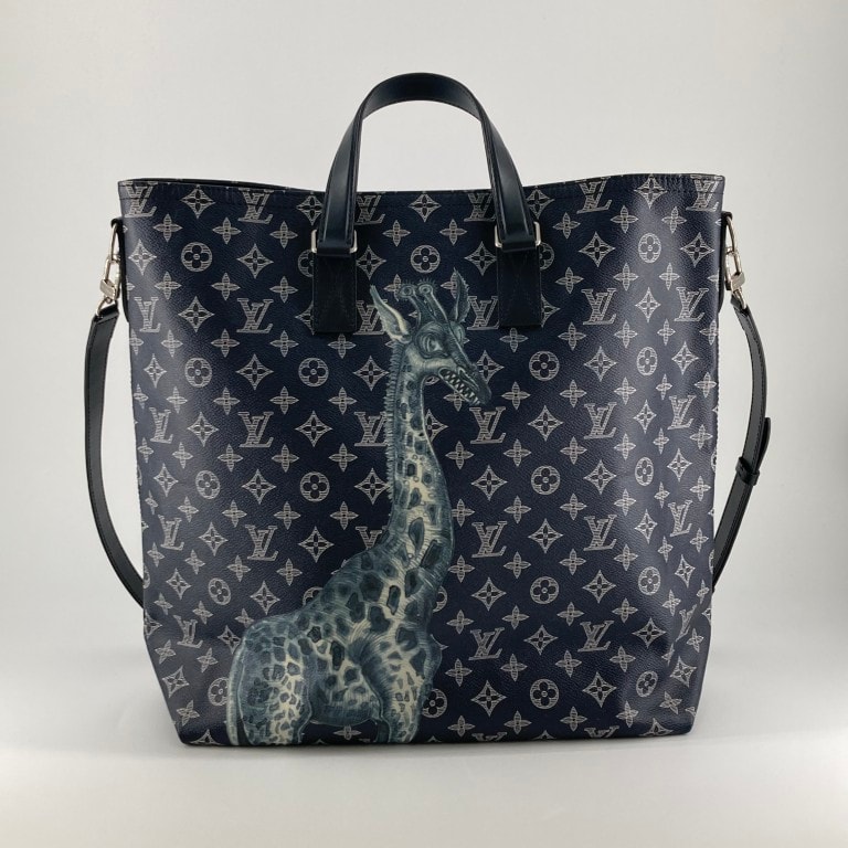 LOUIS VUITTON(ルイ・ヴィトン) モノグラム サバンナ ショルダー付 2way ジェイク アンド ディノス チャップマンコラボ トートバッグ M54127 ネイビー