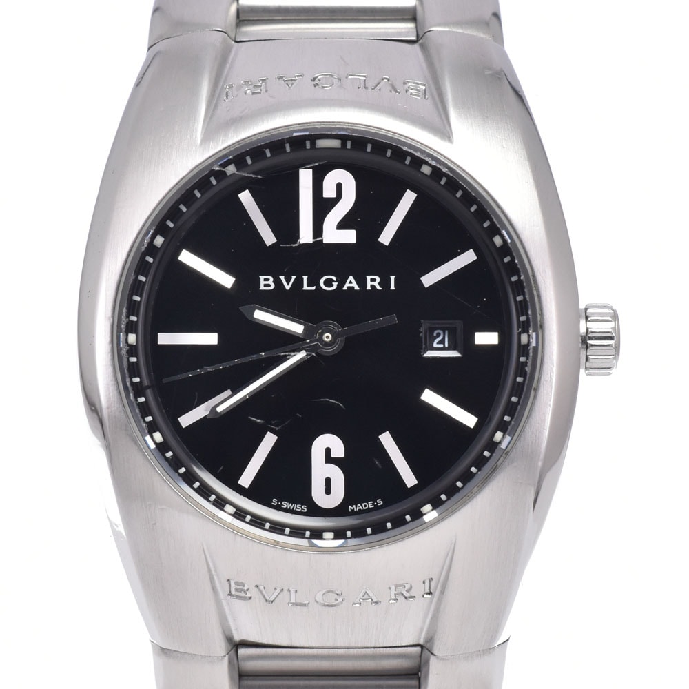 ブルガリ BVLGARI EG30S エルゴン デイト ブラック クォーツ レディース 良品 腕時計 R#149229