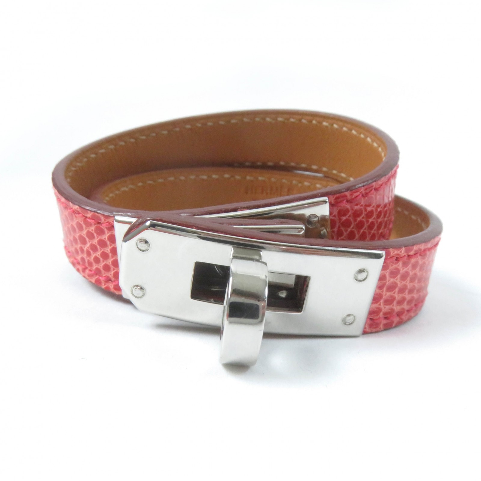 極美品 エルメス
 ブレスレット ケリーブレスレット ドゥブルトゥール レッド レディース XS