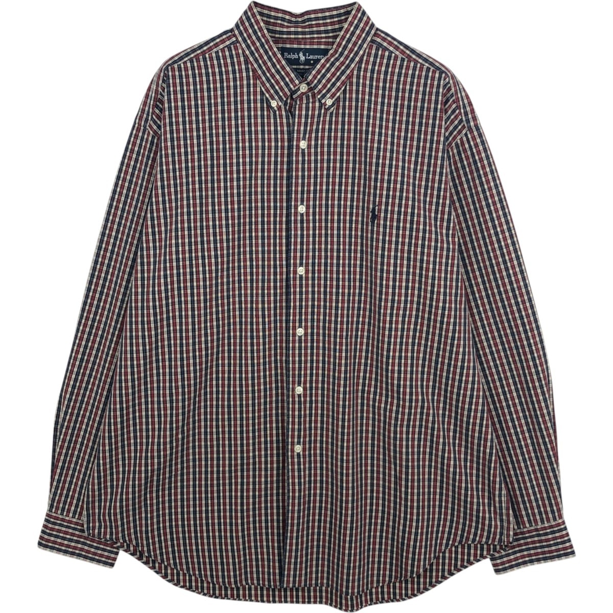 古着 ラルフローレン Ralph Lauren MARLOWE 長袖 ボタンダウンチェックシャツ メンズXL相当/eaa629006