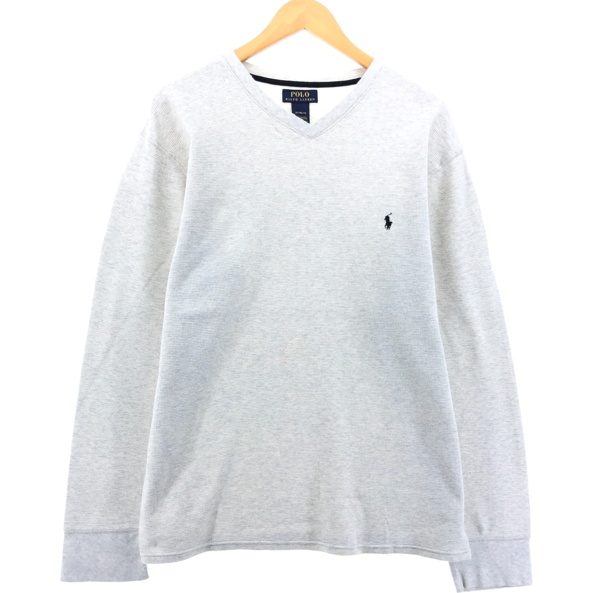 古着 ラルフローレン Ralph Lauren POLO RALPH LAUREN Vネック サーマルロンT ワッフル メンズXL相当/eaa552571