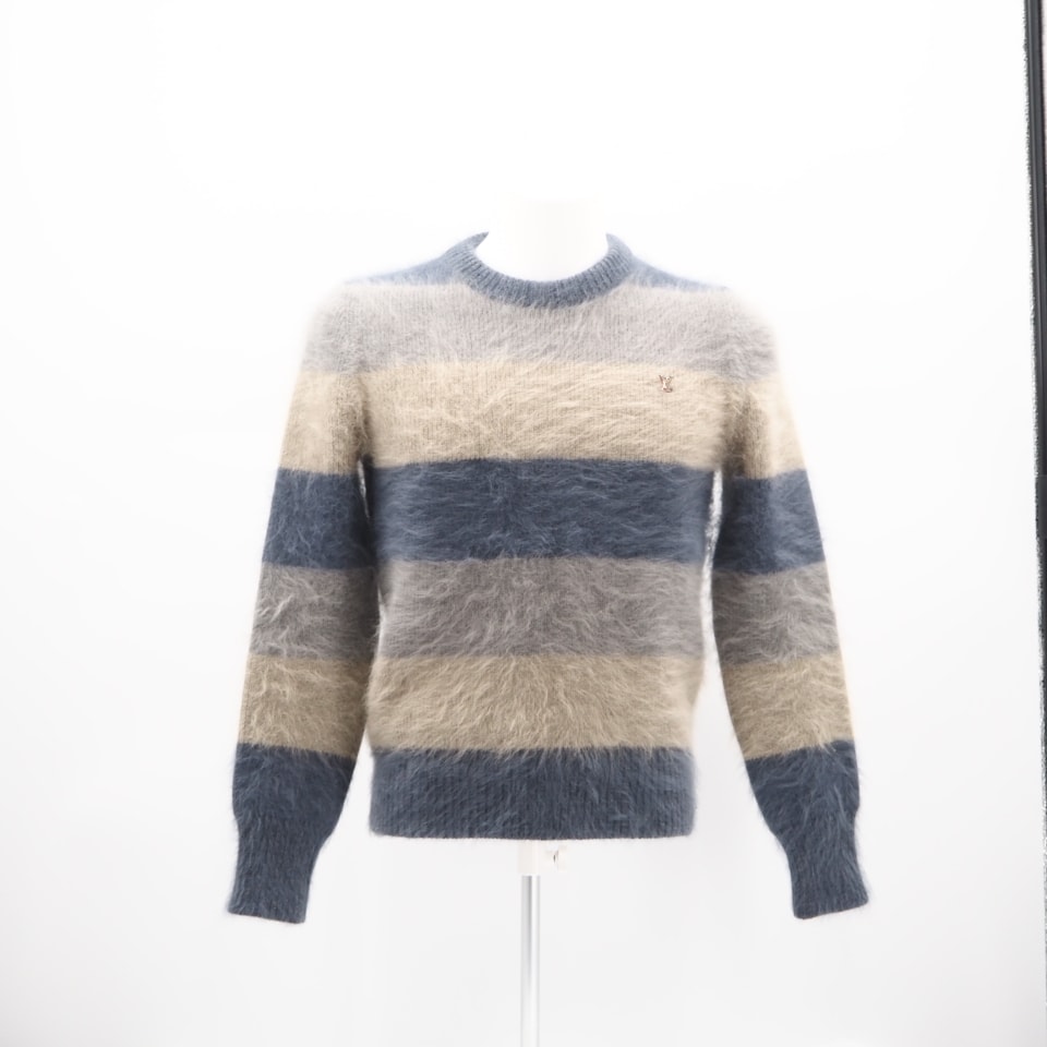 極美品 LOUIS VUITTON ルイ・ヴィトン LVロゴ 14AW カシミヤ混 クルーネックニット XS RM142 ニット マルチカラー カシミヤ カシミヤ アンゴラ メンズ
