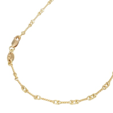 CHROME HEARTS クロムハーツ(原本無) 22K NECKCHAIN T18 18inch ツイストチェーン ネックレス 18インチ ゴールド系【中古】