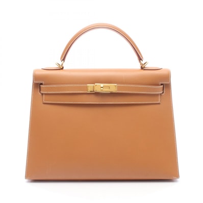 エルメス HERMES ケリー32 ナチュラル 外縫い 2WAY ハンドバッグ バッグ レザー ヴォーシャモニー ナチュラル □D刻印(2000年製造) レディース ブラウン系 【中古】