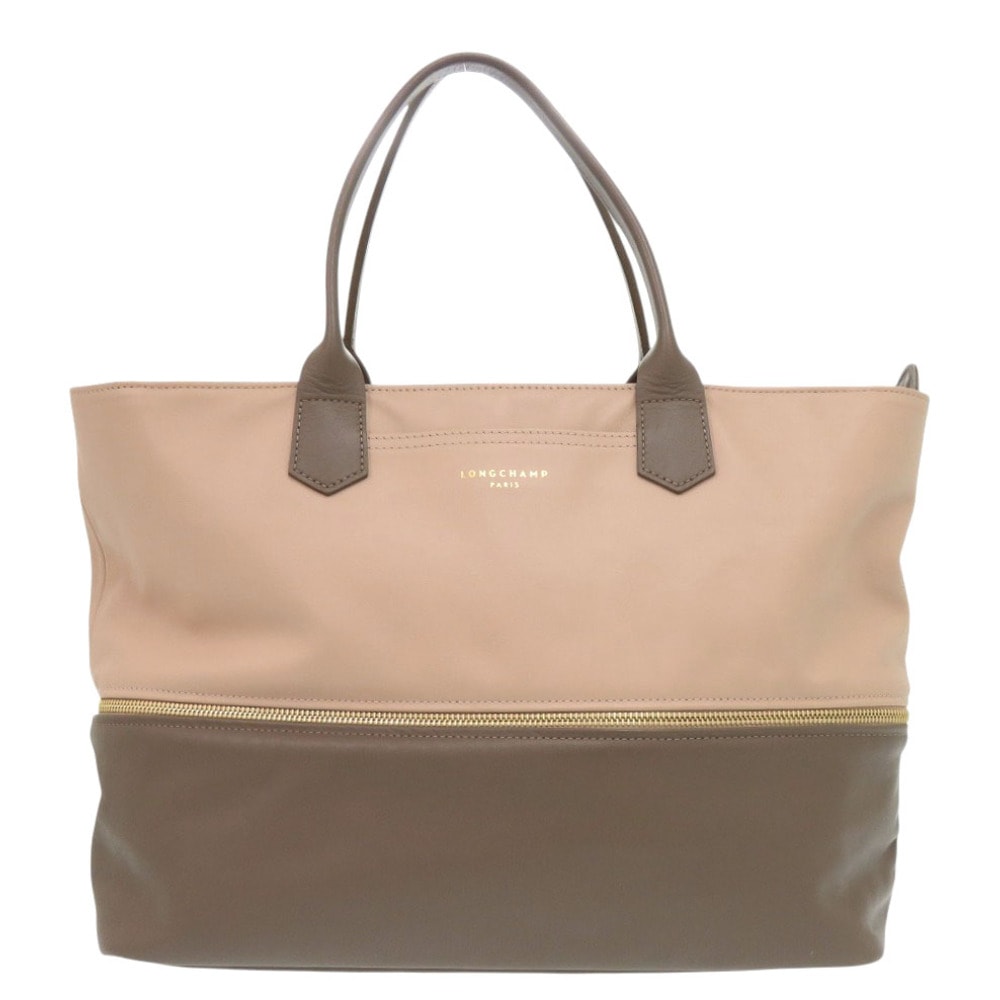 ロンシャン 2way レザー ブラウン ピンクベージュ