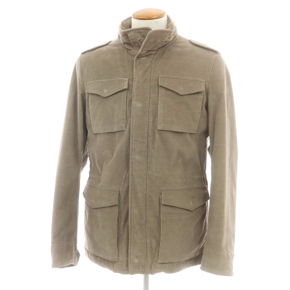 【中古】ヘルノ Herno ストレッチコーデュロイ M-65 中綿ブルゾン グレイッシュカーキ【サイズ48】【メンズ】
