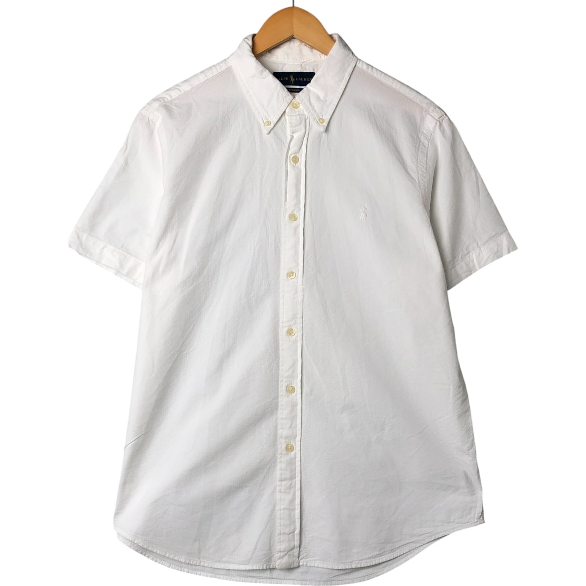 古着 ラルフローレン Ralph Lauren SEERSUCKERS シアサッカー 半袖 ボタンダウンシャツ メンズL相当/eaa548208