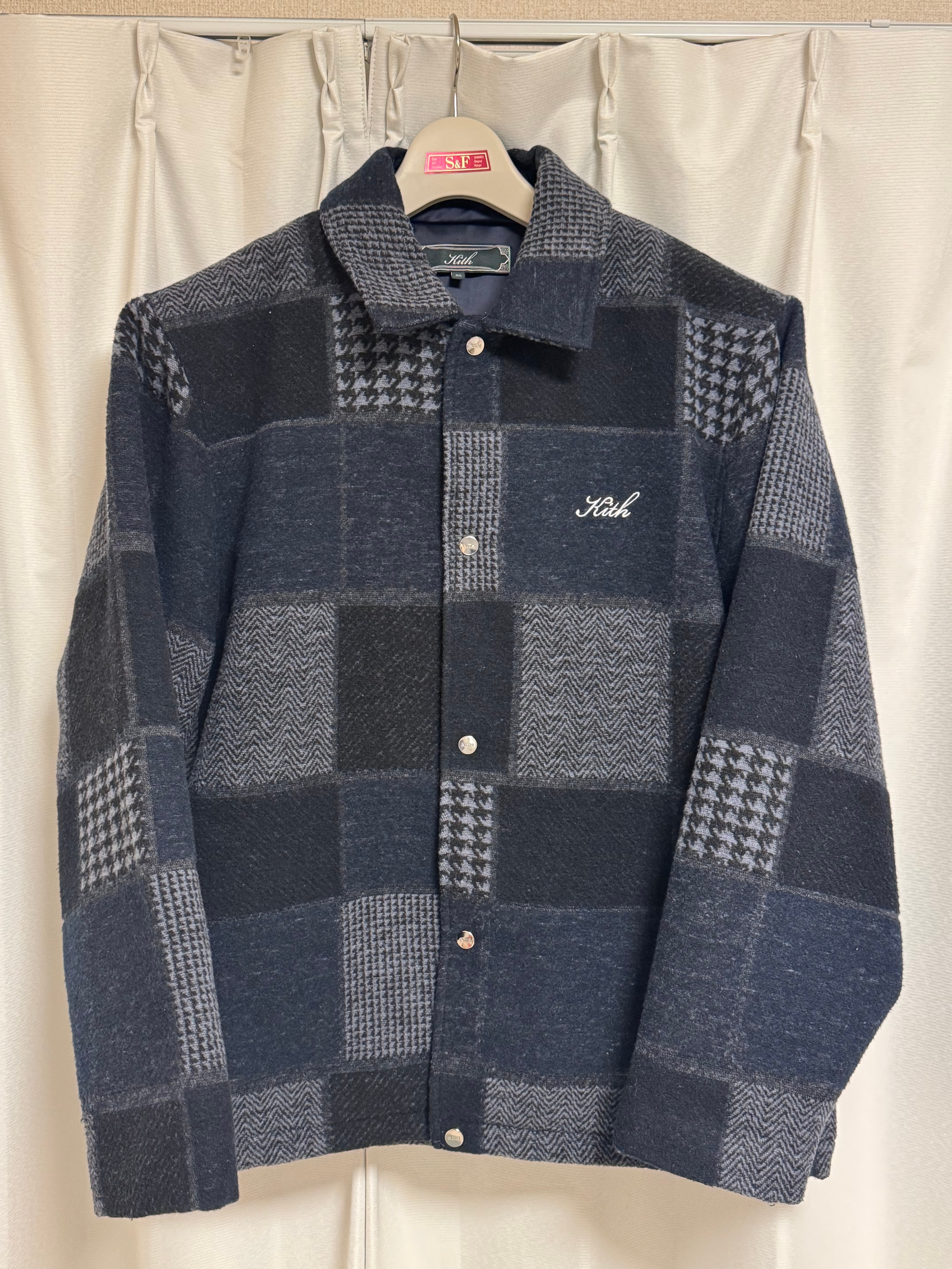 キス パッチワーク ウール コーチ ジャケット "ノクターナル"