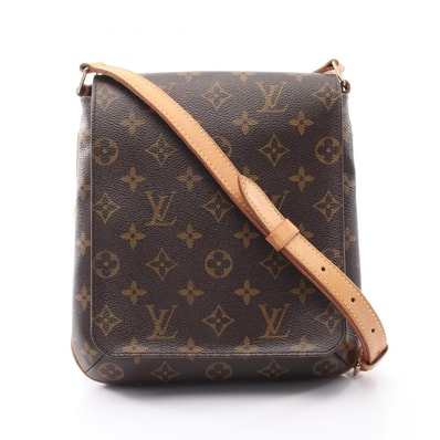 ルイ・ヴィトン LOUIS VUITTON ミュゼットサルサ ロングストラップ ショルダーバッグ バッグ PVCコーティングキャンバス レザー モノグラム レディース ブラウン系 M51387 【中古】