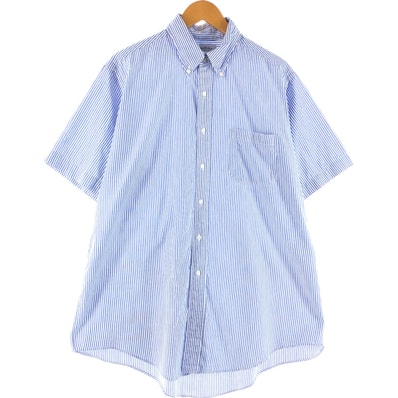 古着 ブルックスブラザーズ Brooks Brothers 半袖 ボタンダウン ストライプシャツ USA製 メンズXL相当/eaa554344