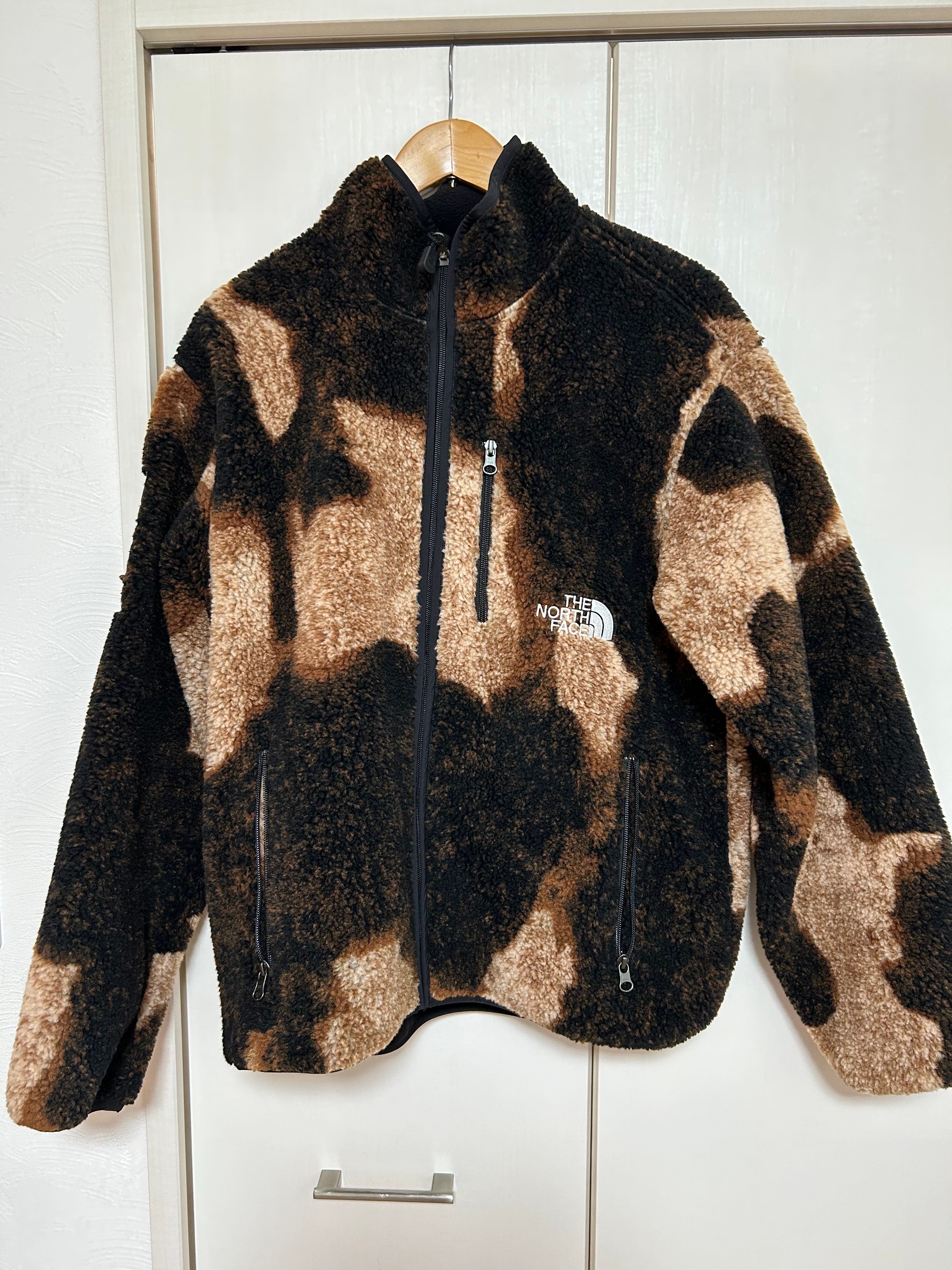 Supreme x The North Face Bleached Denim Print Fleece Jacket "Black"