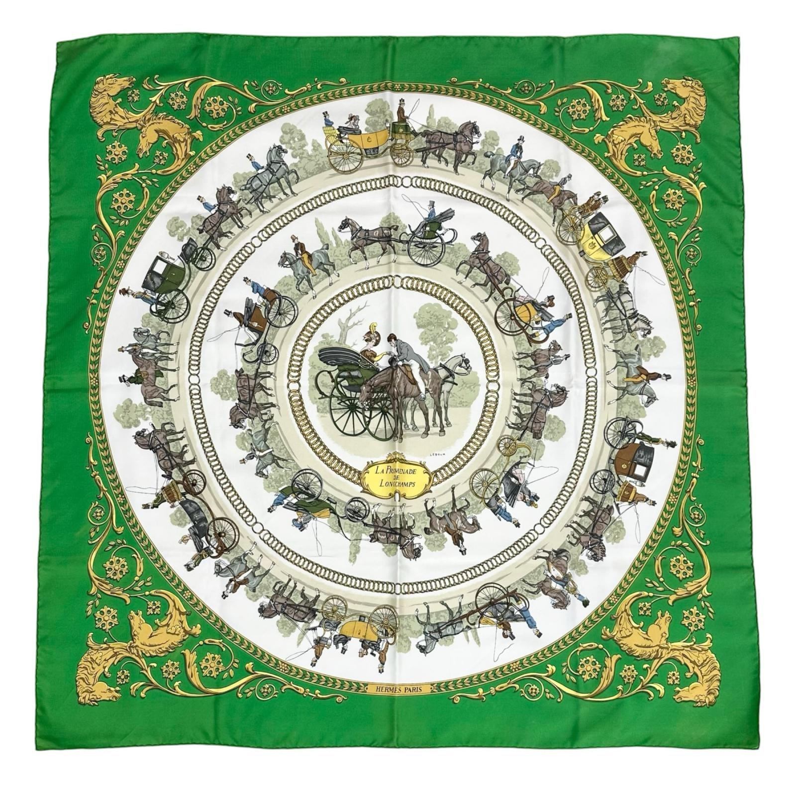 エルメスカレ90 ロンシャンへの散歩 スカーフ レディース