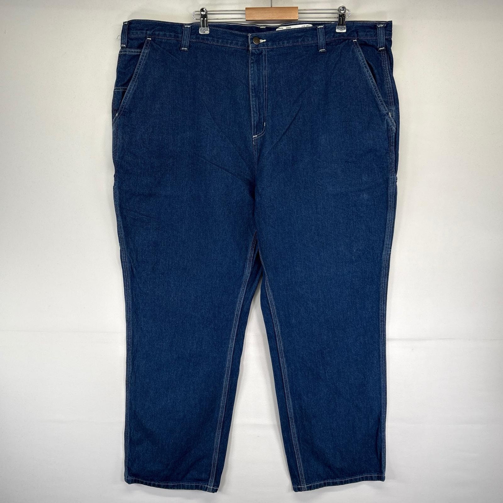 古着 カーハート Carhartt デニム パンツ サイドポケット ジップフライ ペインター 大きいサイズ ワーク W48×L30  ブルー系 メンズ