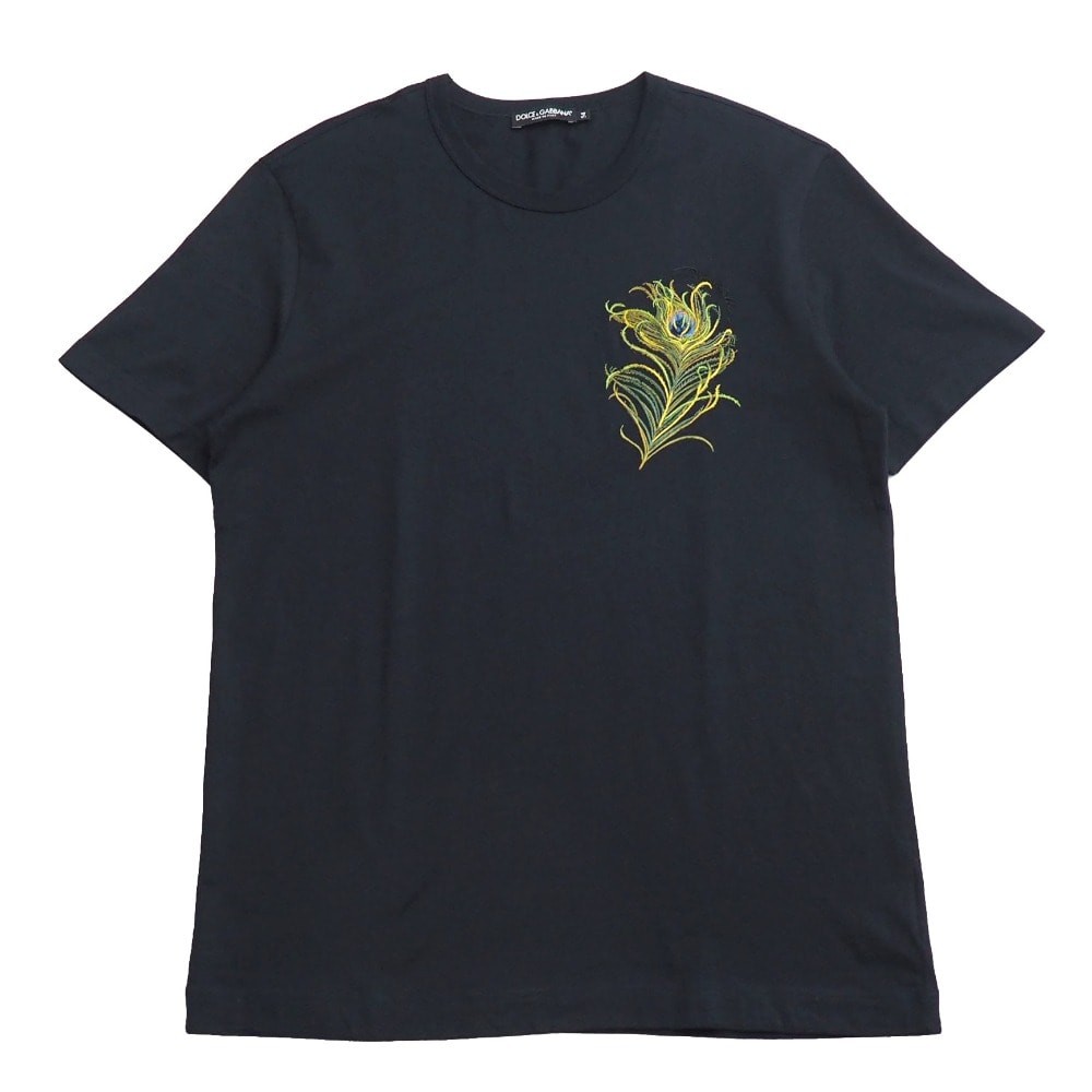 DOLCE&GABBANA ドルチェアンドガッバーナ 半袖Tシャツ サイズ54 ピーコック刺繍 イタリア製 ブランド古着【中古】20260120/RA7323