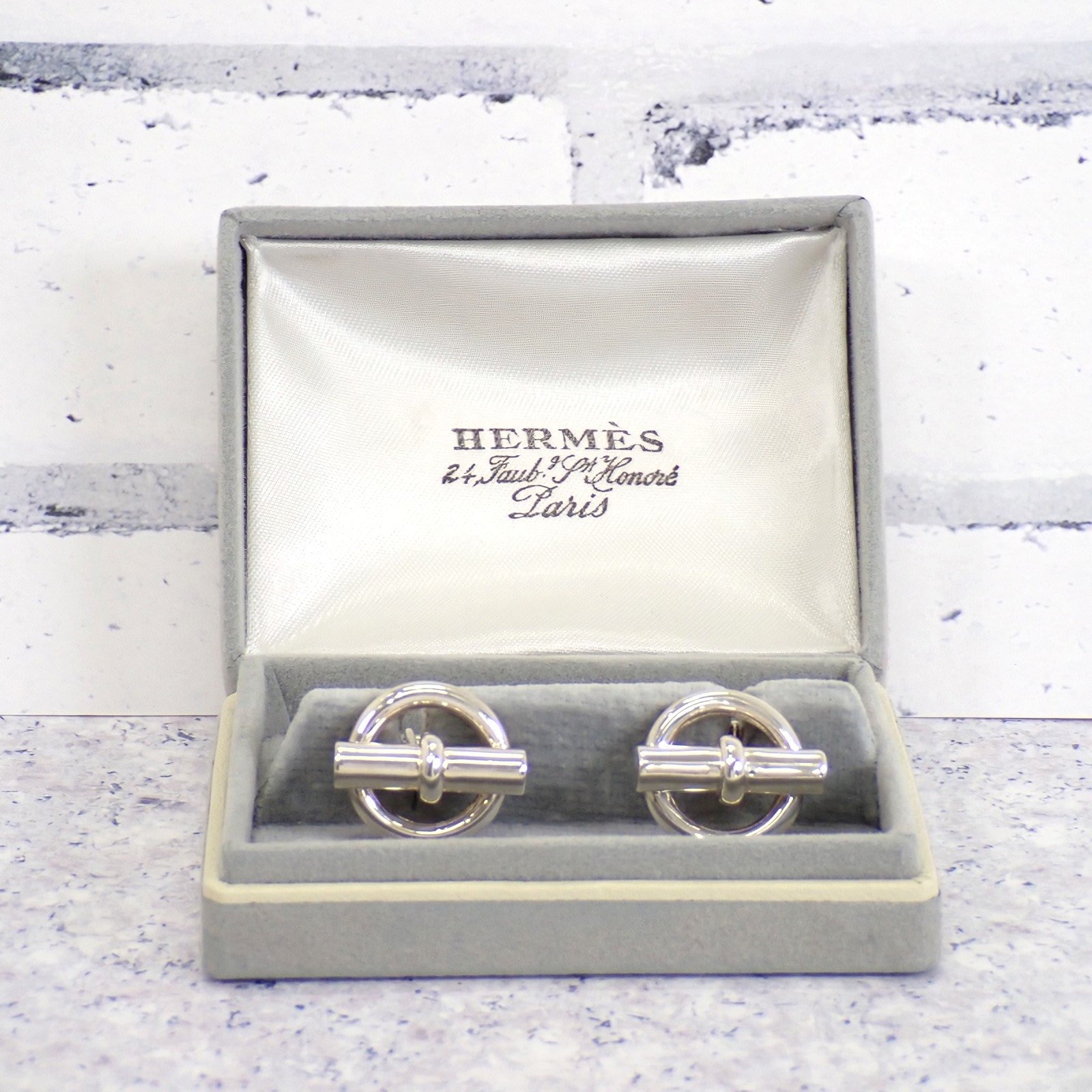 エルメス シェーヌダンクル カフリンクス シルバー メンズ【中古】【Bランク】