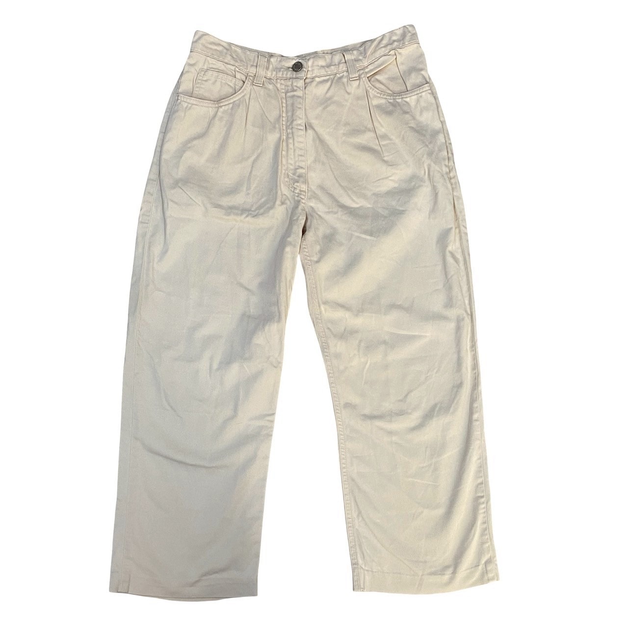 Salvatore Ferragamo サルヴァトーレフェラガモ ガンチーニ コットン ポリウレタン パンツ ホワイト
 132-2