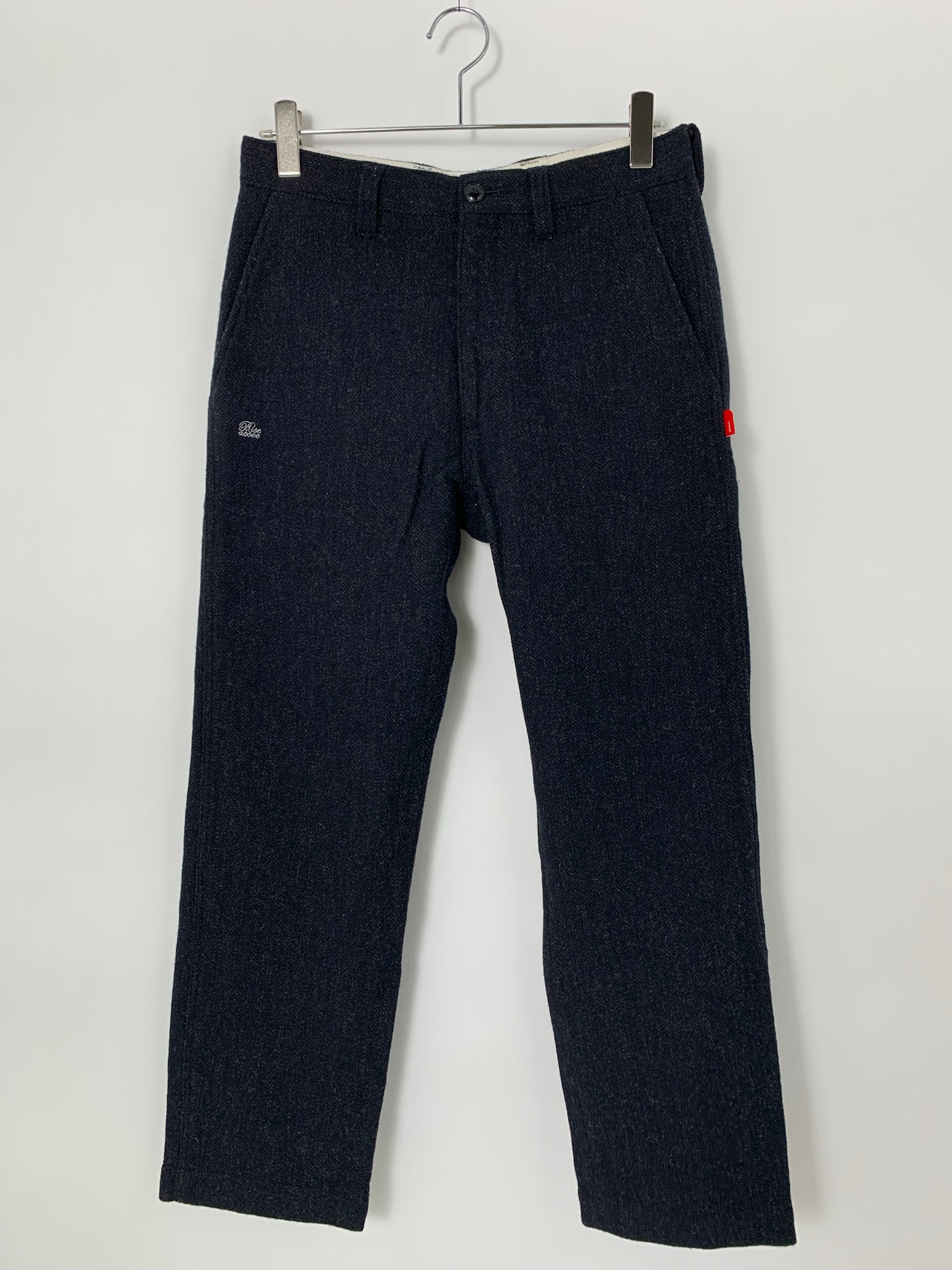 WTAPS KHAKI / TROUSERS. TRAD. WOOL. HERRINGBONE Black