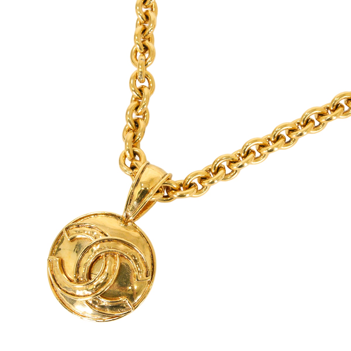 CHANEL シャネル ネックレス ココマーク ラウンド チェーン ヴィンテージ ゴールド ゴールド金具 新品同様【中古】