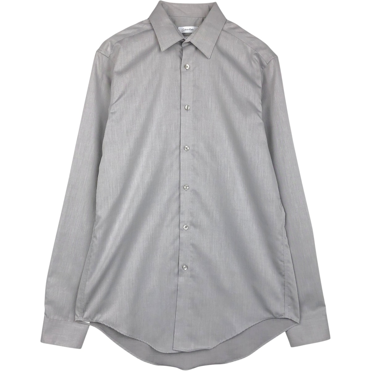 古着 00年代~ カルバンクライン Calvin klein slim fit performance non-iron ヘリンボーン 長袖 コットンシャツ メンズM相当/eaa650814