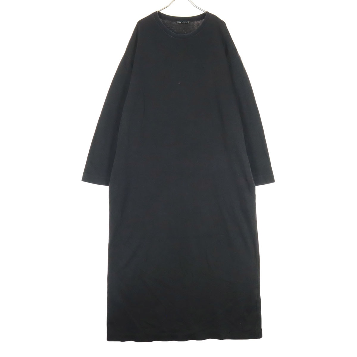 ZARA ザラ 長袖 スウェット ロングワンピース L ブラック