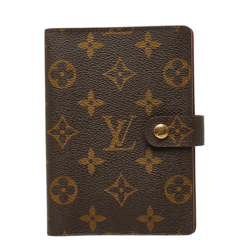 ルイ ヴィトン モノグラム アジェンダPM 手帳カバー R20005 ブラウン PVC レザー レディース LOUIS VUITTON 【中古】
