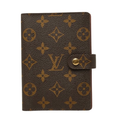 ルイ ヴィトン モノグラム アジェンダPM 手帳カバー R20005 ブラウン PVC レザー レディース LOUIS VUITTON 【中古】