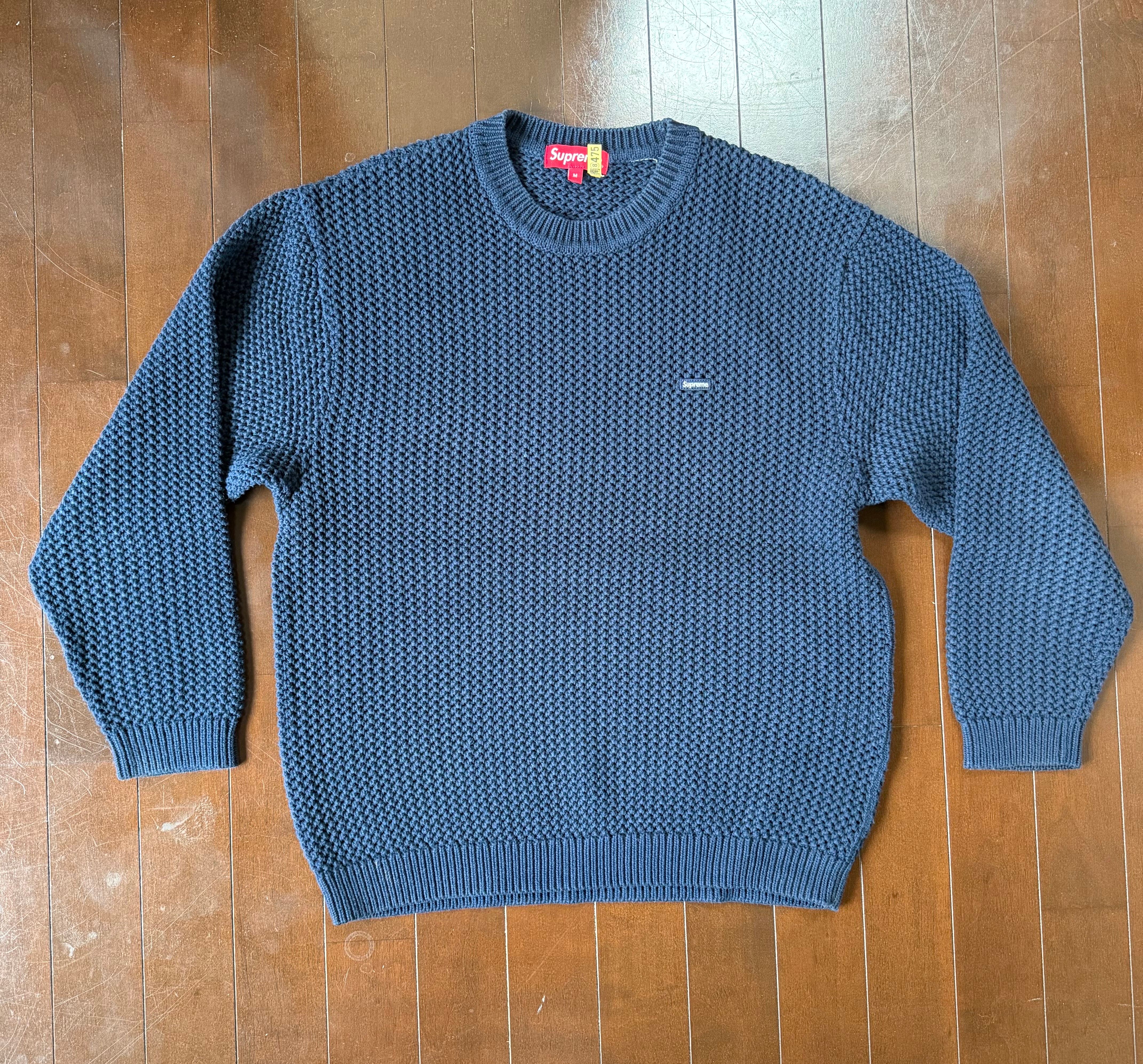Supreme Open Knit Small Box Sweater "Navy"