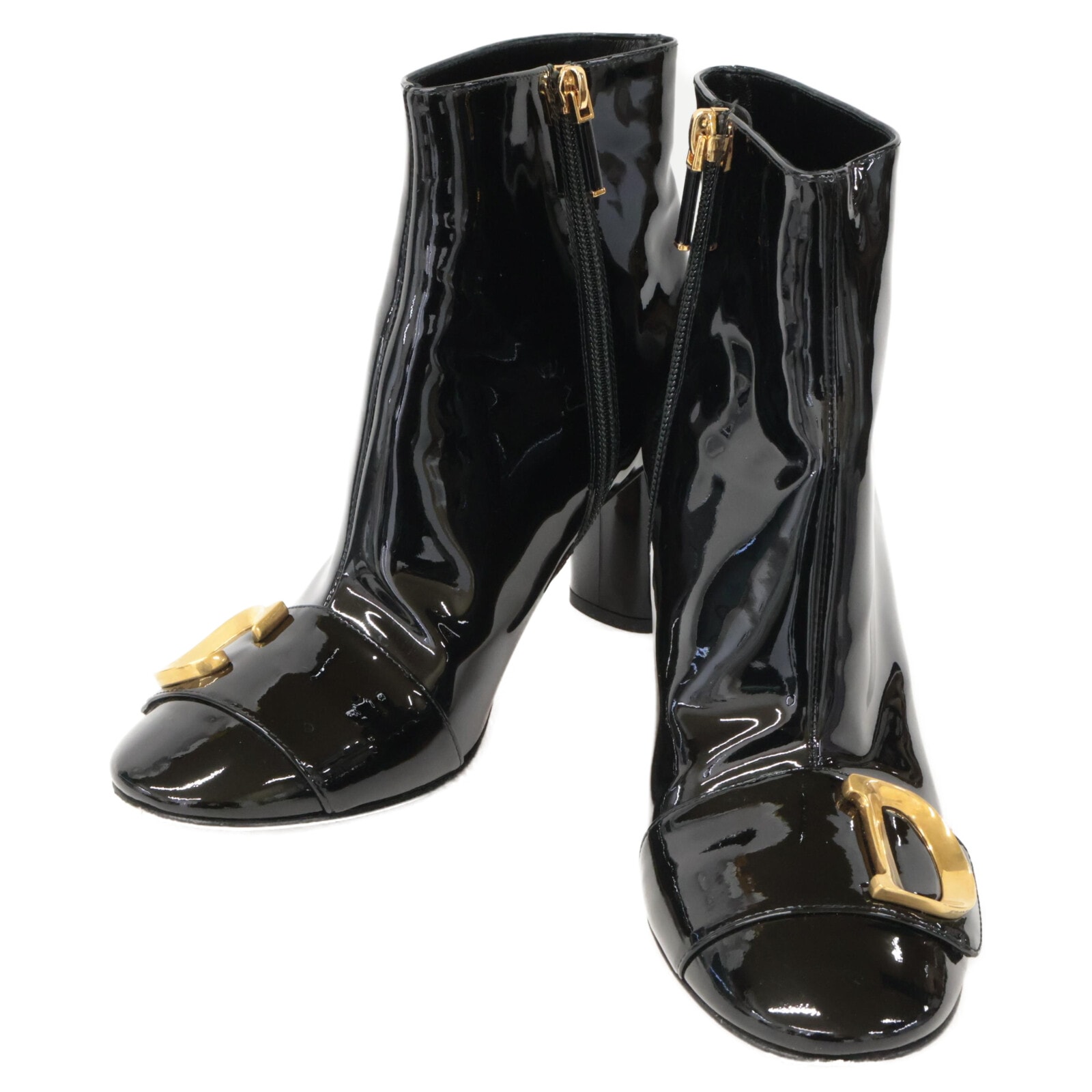 クリスチャンディオール 【美品/23AW】C'EST DIOR パテントレザー ショートブーツ/ 37