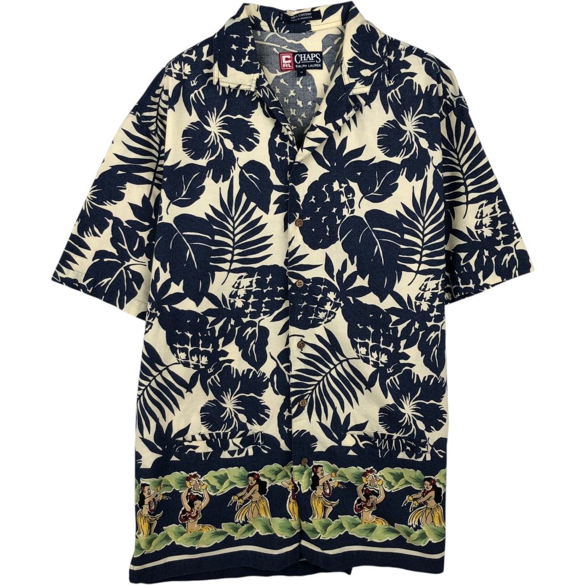 古着 ラルフローレン Ralph Lauren CHAPS チャップス 総柄 ハワイアンアロハシャツ ボックスシャツ メンズM相当/eaa647724