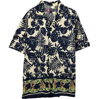 古着 ラルフローレン Ralph Lauren CHAPS チャップス 総柄 ハワイアンアロハシャツ ボックスシャツ メンズM相当/eaa647724