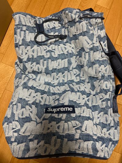 Supreme Fat Tip Jacquard Denim Backpack "Blue"