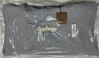 Supreme / Burberry Box Logo Hooded Sweatshirt "Heather Grey"