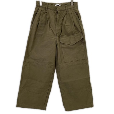 オーラリー 【美品】A25AP02BP WASHED BAGGY SATIN CARGO PANTS カーゴパンツ O