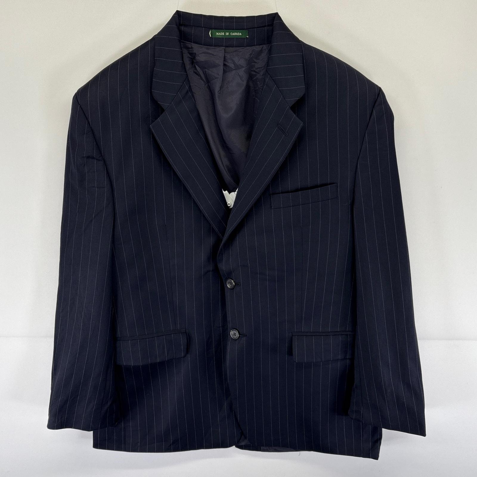 古着 ローレンラルフローレン LaurenRalphLauren テーラードジャケット ブレザー スーツ ストライプ 濃紺 42S  ネイビー メンズ