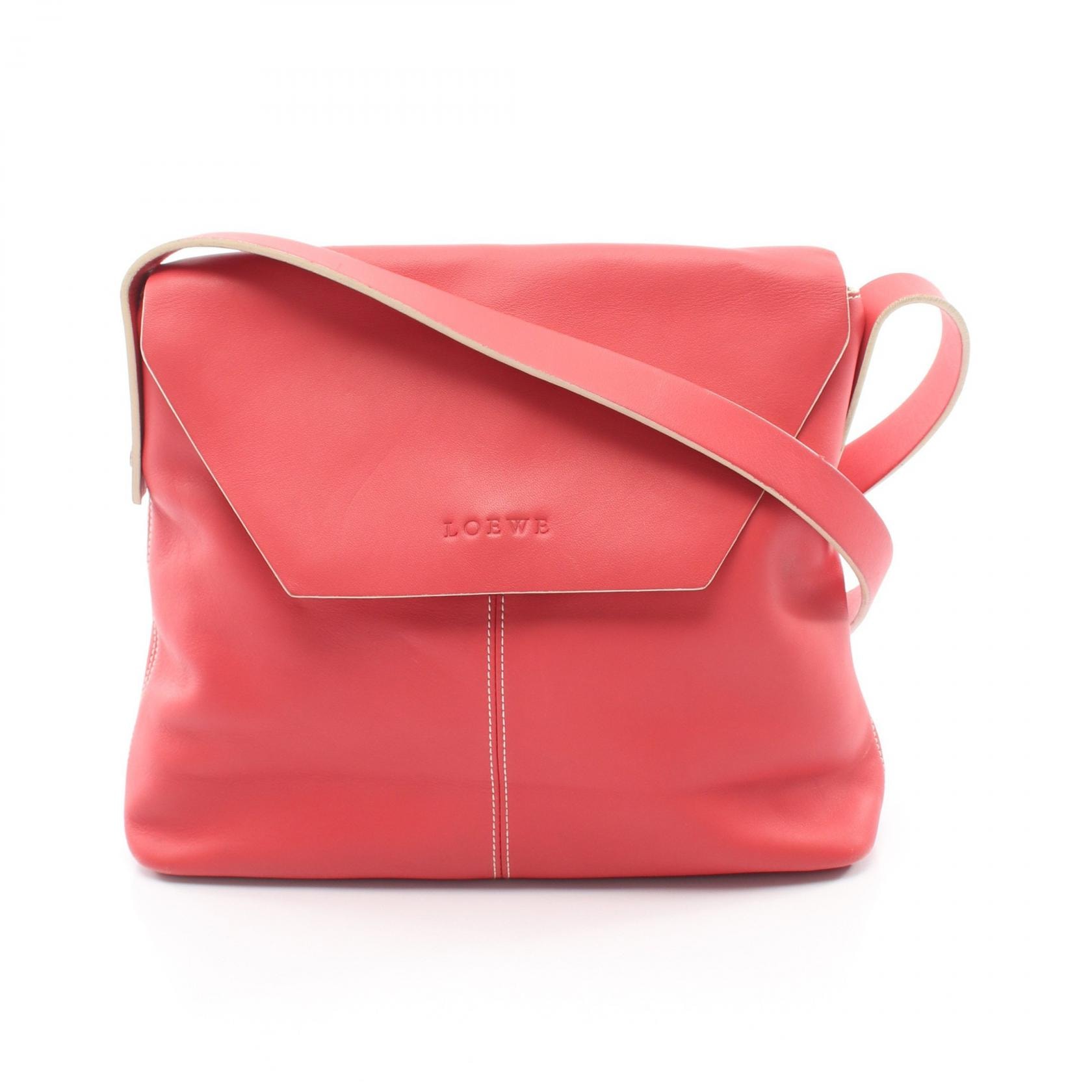 ロエベ LOEWE ショルダーバッグ バッグ レザー レディース レッド系 【中古】