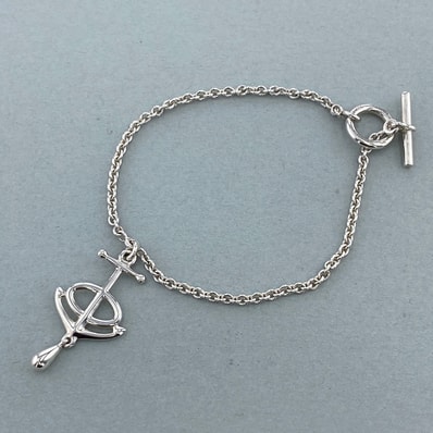 HERMES エルメス シェーヌダンクル グランラルジュ ブレスレット シルバー レディース【中古】