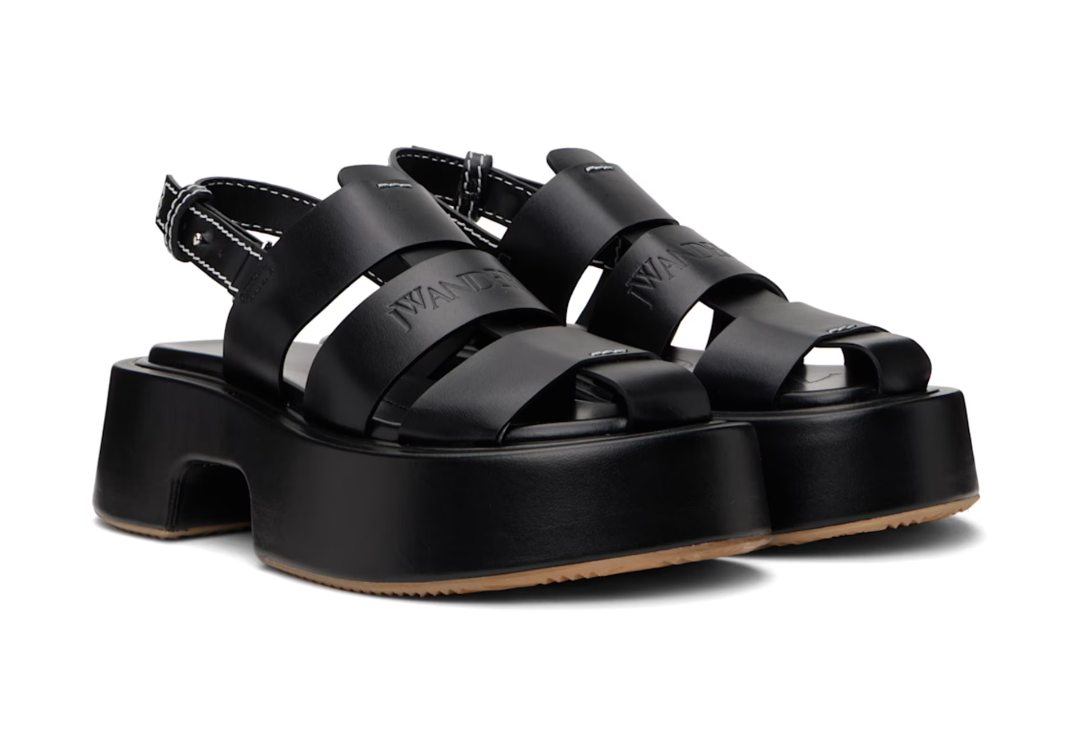 JW ANDERSON Stripe Platform Sandal "Black"