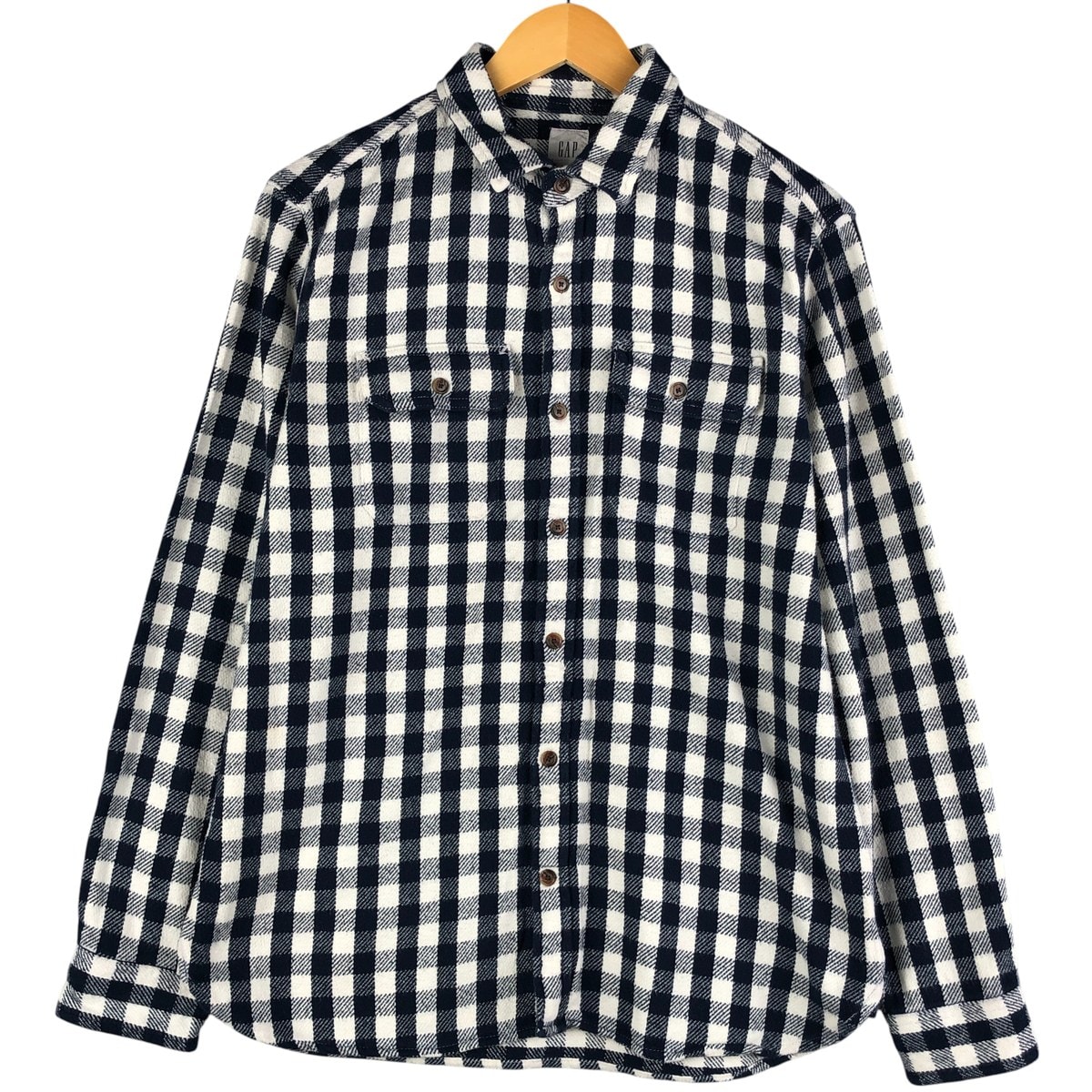 古着 ギャップ GAP ギンガムチェック 長袖 フランネルチェックシャツ メンズL相当/eaa600876