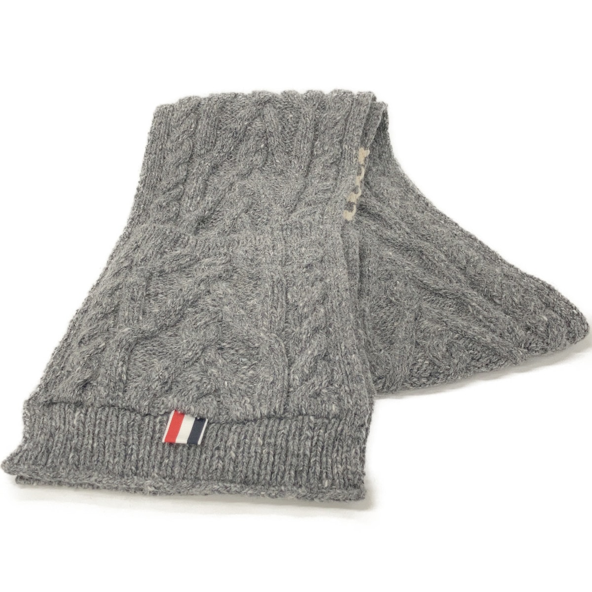 B (目立った傷や汚れなし)】トムブラウン ｸﾞﾚｰ ｹｰﾌﾞﾙﾆｯﾄ ﾛﾝｸﾞ ﾏﾌﾗｰの